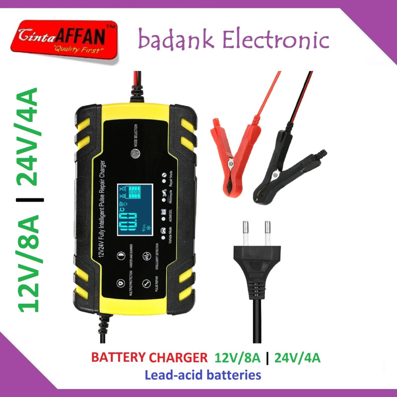 Battery Charger 12V 8A or 24V 4A Pulse Repair - Lead Acid Battery